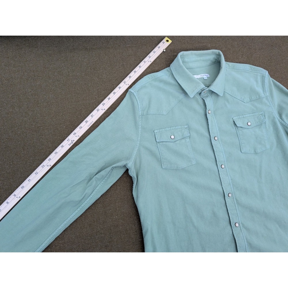 Teleria Zed TZ Roper Pearl Snap Shirt Men's XL Western Shirt Olive - Picture 6 of 8